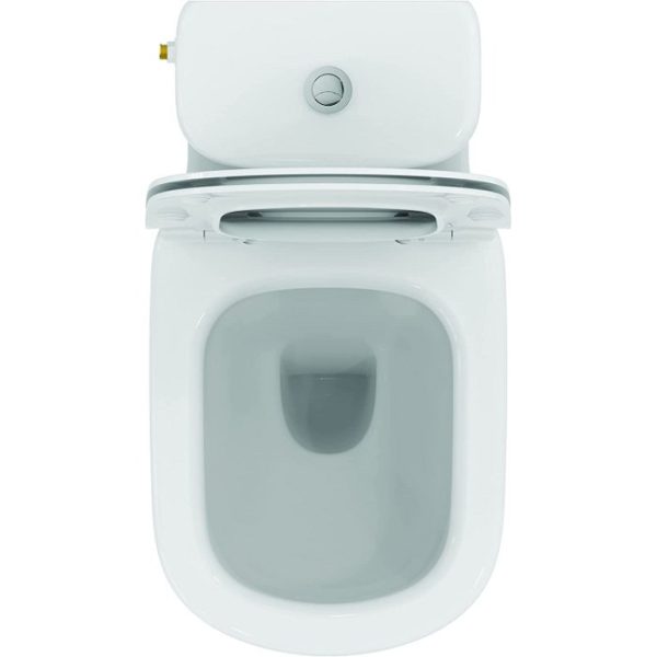Rimless Curve Close Coupled Toilet with Soft Close Seat 36,5x66,5 Ideal Standard Tesi