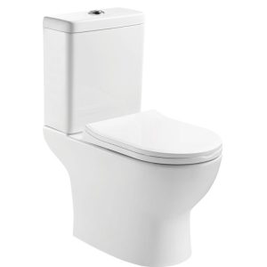 Optasia Modern Curved Close Coupled Toilet with Soft Close Seat 36x66