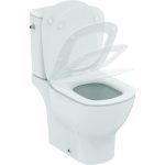 Rimless Curve Close Coupled Toilet with Soft Close Seat 36,5×66,5 Ideal Standard Tesi