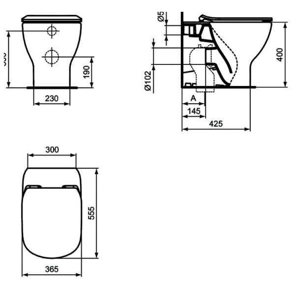 Λεκανες τουαλετας μπανιου ΥΠ με soft close καλυμμα Tesi II Aquablade Ideal Standard