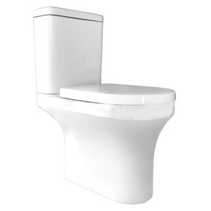 Angela Modern Rimless Curve Close Coupled Toilet with Soft Close Seat 36x62