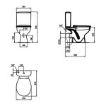 Ideal Standard Ulysse Horizontal Modern Close Coupled Toilet with Bidet Wash Function 37×64