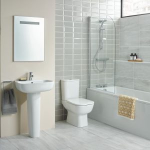 Square Close Coupled Toilet with Quick Release Soft Close Seat 36,5x66,5 Ideal Standard Esendra Aquablade