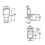 Λεκανη τουαλετασ μπανιου με καζανακι στρογγυλη πισωστομια Victoria Roca Σχεδιαγραμμα