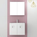 Orabella Mood Modern MDF White Wall Hung Bathroom Furniture Set 60×45