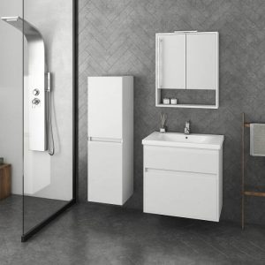 Drop Instinct White MDF Wall Hung Vanity Unit with Wash Basin Set 65x46