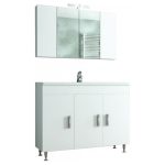 Bathroom Furniture with Slim Washbasin Set Drop Roma 100 White