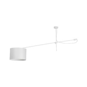 Modern White Metal Adjustable Arm Ceiling Light with Fabric Shade 6640 Viper Nowodvorski