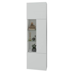Drop Ritmo Instinct Modern White MDF Wall Hung Bathroom Storage Cabinet 40x32x140