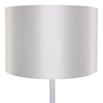 Minimal 1-Light White Floor Lamp Drum Shaped Shade 00826 ASHLEY