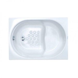 Sanitec GLORIA Μικρή Μπανιέρα Μπάνιου Ευθύγραμμη με Κάθισμα 120χ70