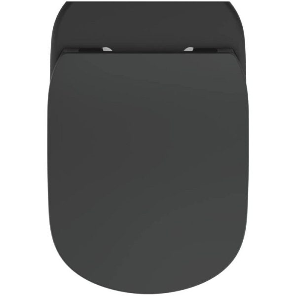 Επιτοιχια λεκανη μπανιου μαυρη με καθισμα Aquablade Tesi Ideal Standard
