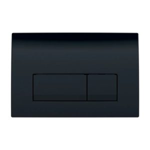 115.119.DW.1 Delta 50 Geberit Black Dual Flush Plate for Concealed Cistern 2 Rectangular Button