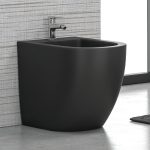 Μαυροι μπιντε τουαλετας μπανιου δαπεδου ημικυκλικοι ματ BTW LT 2141C Milos Karag