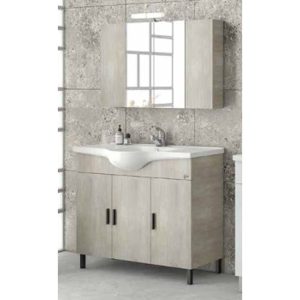 Drop Luna 100 Beige Floor Standing Bathroom Furniture with Washbasin Set 100x46