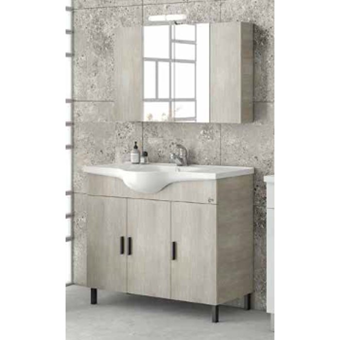 Drop Luna 100 Beige Large Bathroom Furniture with Wash Basin Set 100×46