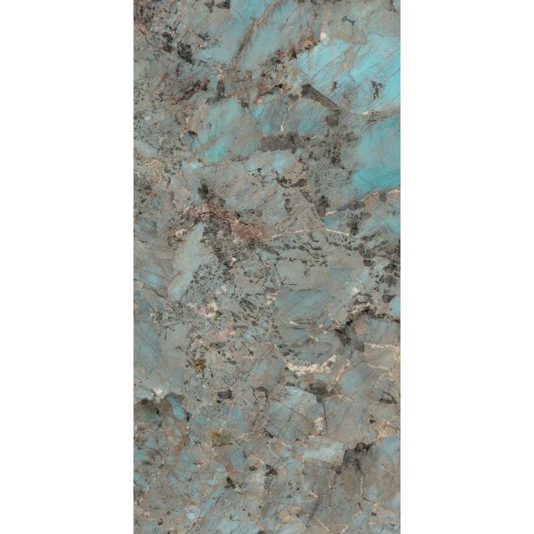 Turquoise Glossy Marble Effect Gres Porcelain Tile 60x120 6.5mm Amazzonite Fondovalle