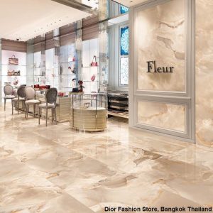 Beige Glossy Onyx Effect Wall & Floor Gres Porcelain Tile 60x120 Onice Reale Ambra