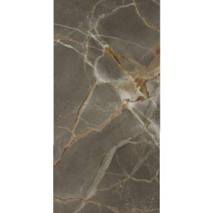 Baldocer Riscal Brown Glossy Marble Effect Wall & Floor Gres Porcelain Tile 60x120
