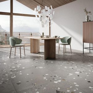 Fioranese Schegge Cenere Decor Matt Terrazzo Effect Floor Gres Porcelain Tile 90x90