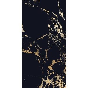 Deluxe Black Gold Glossy Marble Effect Wall & Floor Gres Porcelain Tile 60x120