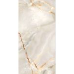 Lasa Gold Beige Glossy Marble/Onyx Effect Wall & Floor Gres Porcelain Tile 60x120