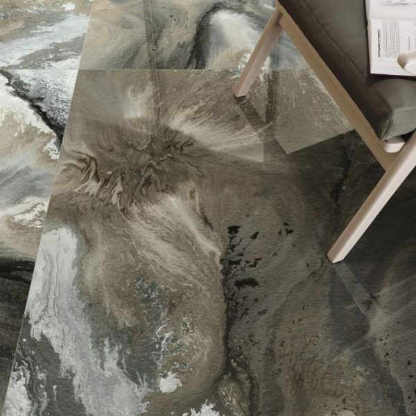 Baldocer Nexside Bron Glossy Marble Effect Floor Gres Porcelain Tile 120x120