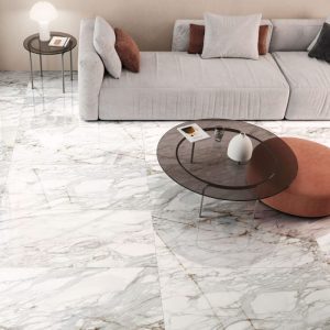 Seul White Glossy Marble Effect Wall & Floor Gres Porcelain Tile 59x119