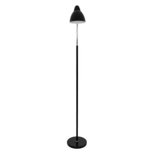 Minimal Black Metal Floor Light with Bell Shade 00830