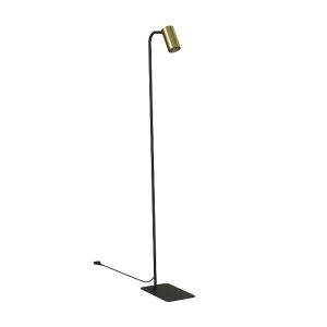 Modern 1-Light Black Floor Lamp with Gold Bronze Antique Adjustable Head 7711 Mono Nowodvorski