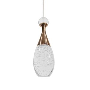 Modern Copper Transparent Glass Pendant Ceiling LED Light Bowling Pin 01232