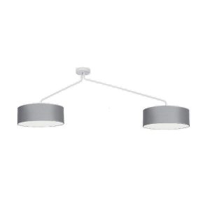 Modern Gray Adjustable Ceiling Light with Two Fabric Round Shades 7948 Falcon Nowodvorski