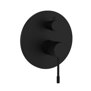 Orabella Terra Modern Round Concealed Manual Shower Valve with Diverter Black Matt