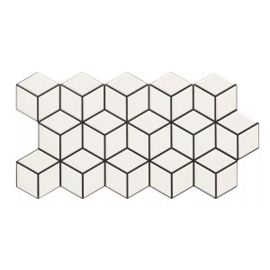 Μοντερνο πλακακι εξαγωνο τοιχου μπανιου λευκο ματ 26,5χ51 Rhombus Snow Realonda