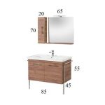 Aloe Metal Modern Floor Standing Bathroom Furniture Set 85×45