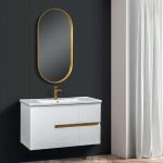 Wall Hung Bathroom Furniture Set White Gloss MDF 100×45 Four 100