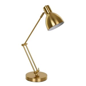 Industrial Adjustable 1-Light Gold Metal Table Lamp 00836 Leto