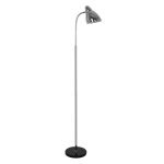 Minimal One-Light Chrome Metal Floor Light with Bell Shaped Shade 00831