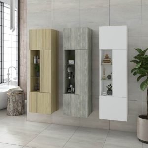 Drop Ritmo Instinct Modern Wall Hung Bathroom Storage Cabinet 40x32x140