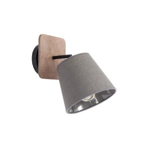 Modern Wooden Fabric Brown Grey Wall Sconce with Adjustable Shade 9718 Awinion Nowodvorski