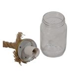 Μοντερνο φωτιστικο με γυαλινο βαζο και λευκο ντουι Jam 01128