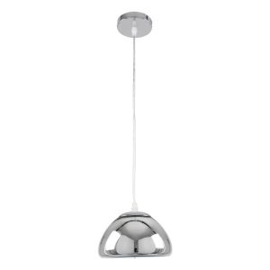 Chrome Nikel Glass Modern 1-Light Ceiling HangingLight Ø18 00756 CRISTIN