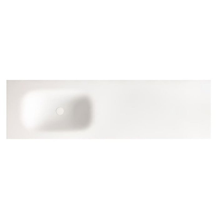 Modern Large Rectangular Corian Inset Wash Basin White Mat 155×46 Space