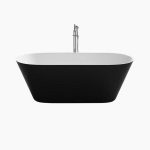 Diverso Black Gloss Modern Oval Double Ended Free Standing Bathtub 170×80