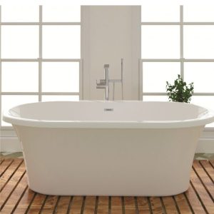 Oval Vintage Double Ended Free Standing Bathtub White Mat 166χ73 1808
