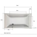 Acrilan Duoline Modern Rectangular Bath Τub 180×100 cm