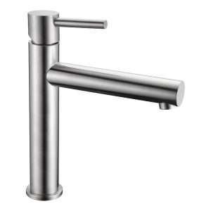 Imex Moscu BDK034-3 Modern Satine Stainless Steel Single Lever High Basin Mixer