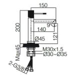 Modern Single Lever Basin Mixer Imex Line Dimensions