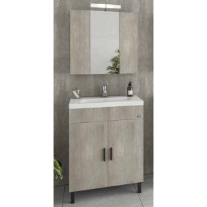 Drop Roma 60 Beige Floor Standing Bathroom Furniture with Slim Washbasin Set 60x39