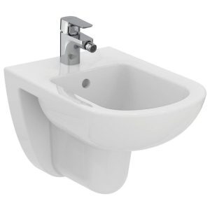 Ideal Standard Tempo Modern Wall Hung Back to Wall Bidet with 1 Tap Hole 36x53